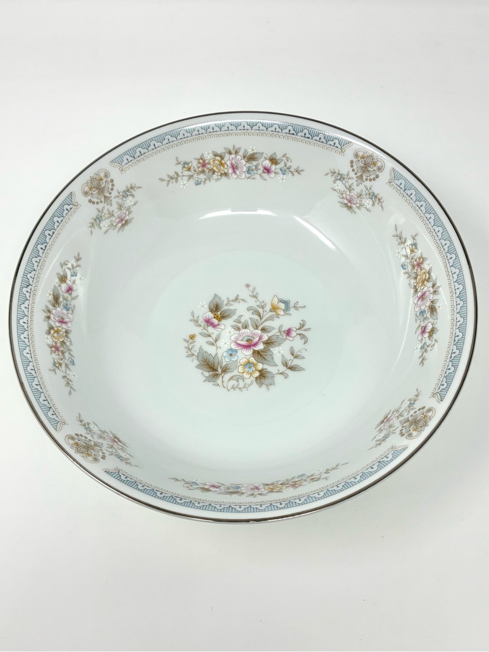 Royal Benton Alpine Porcelain 9” Round Vegetable Bowl Japan Pastel Flowers 3505